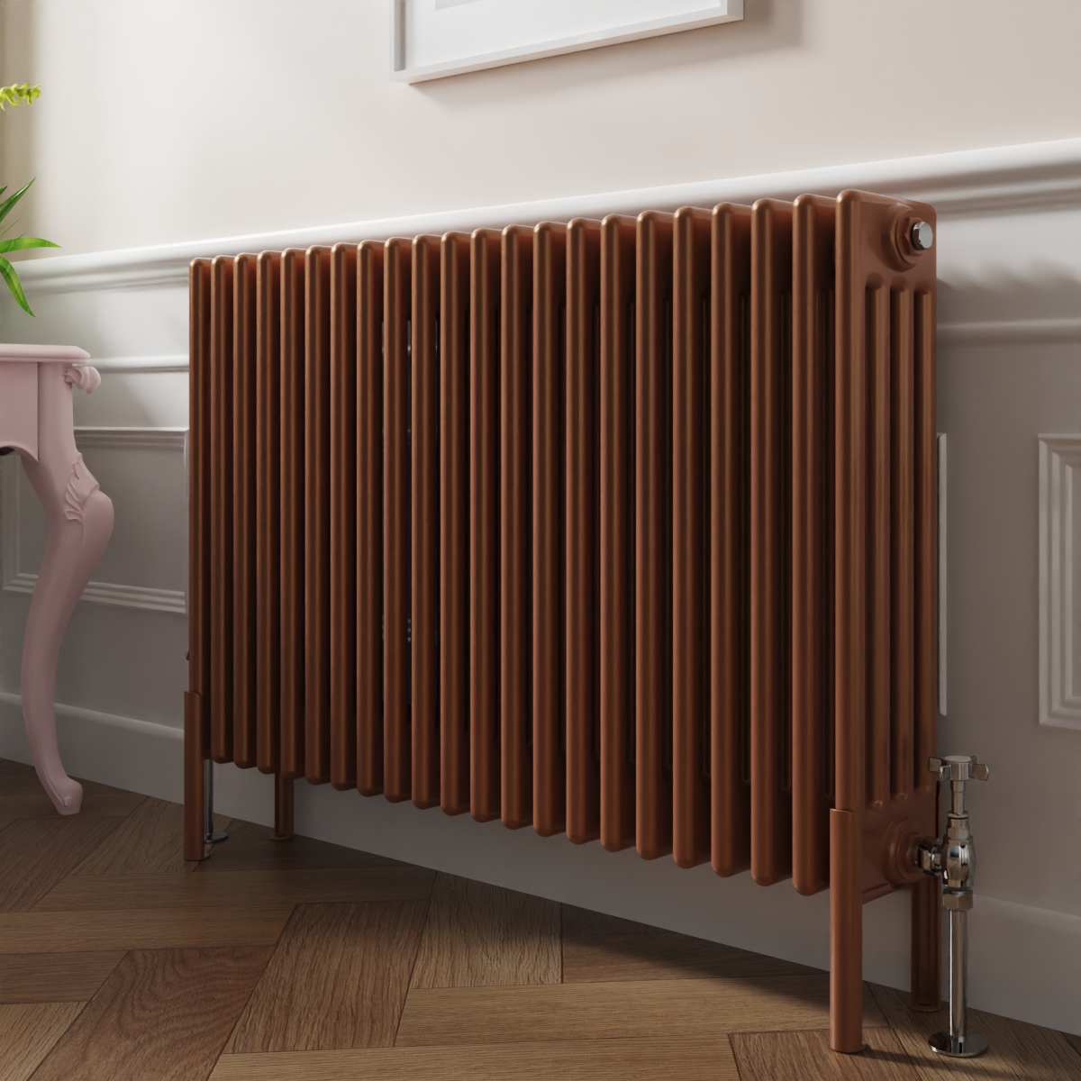 Bern 600 x 1010mm Traditional Metallic Bronze Horizontal Four Column Radiator