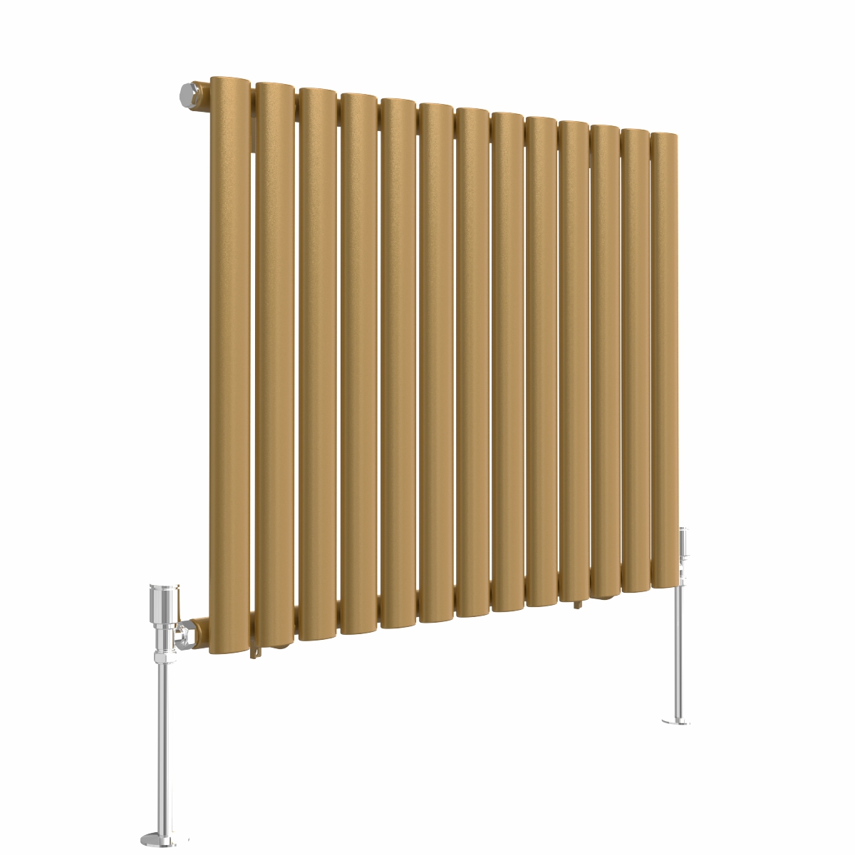 Norden 600 x 768mm Metallic Gold Single Oval Column Horizontal Designer Radiator