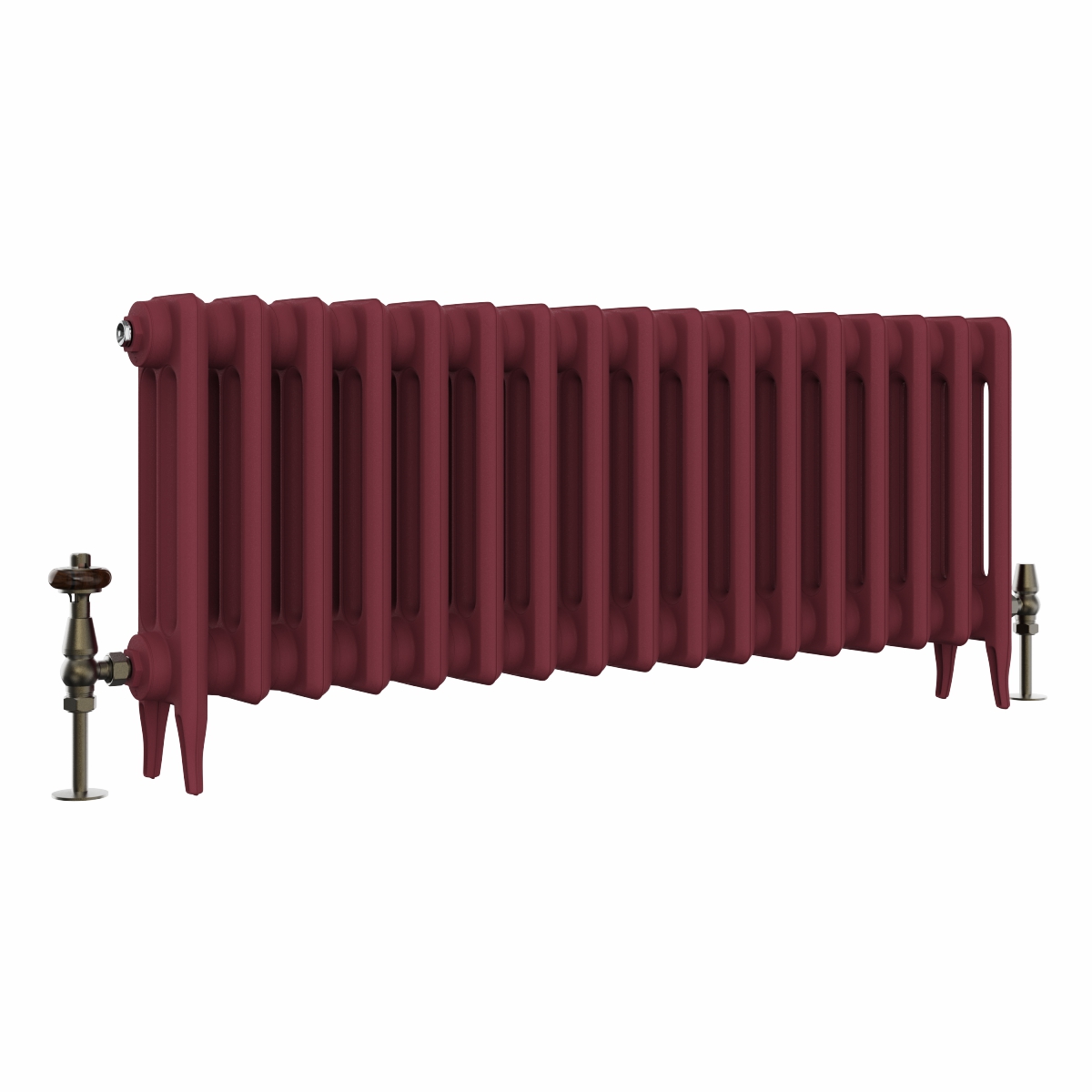 Classic  450 x 1088mm Farrow & Ball Eating Room Red Triple Column Cast Iron Radiator - 17 Sections