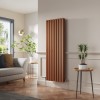 Lulea 1600 x 550mm Metallic Bronze Double Flat Panel Vertical Designer Radiator