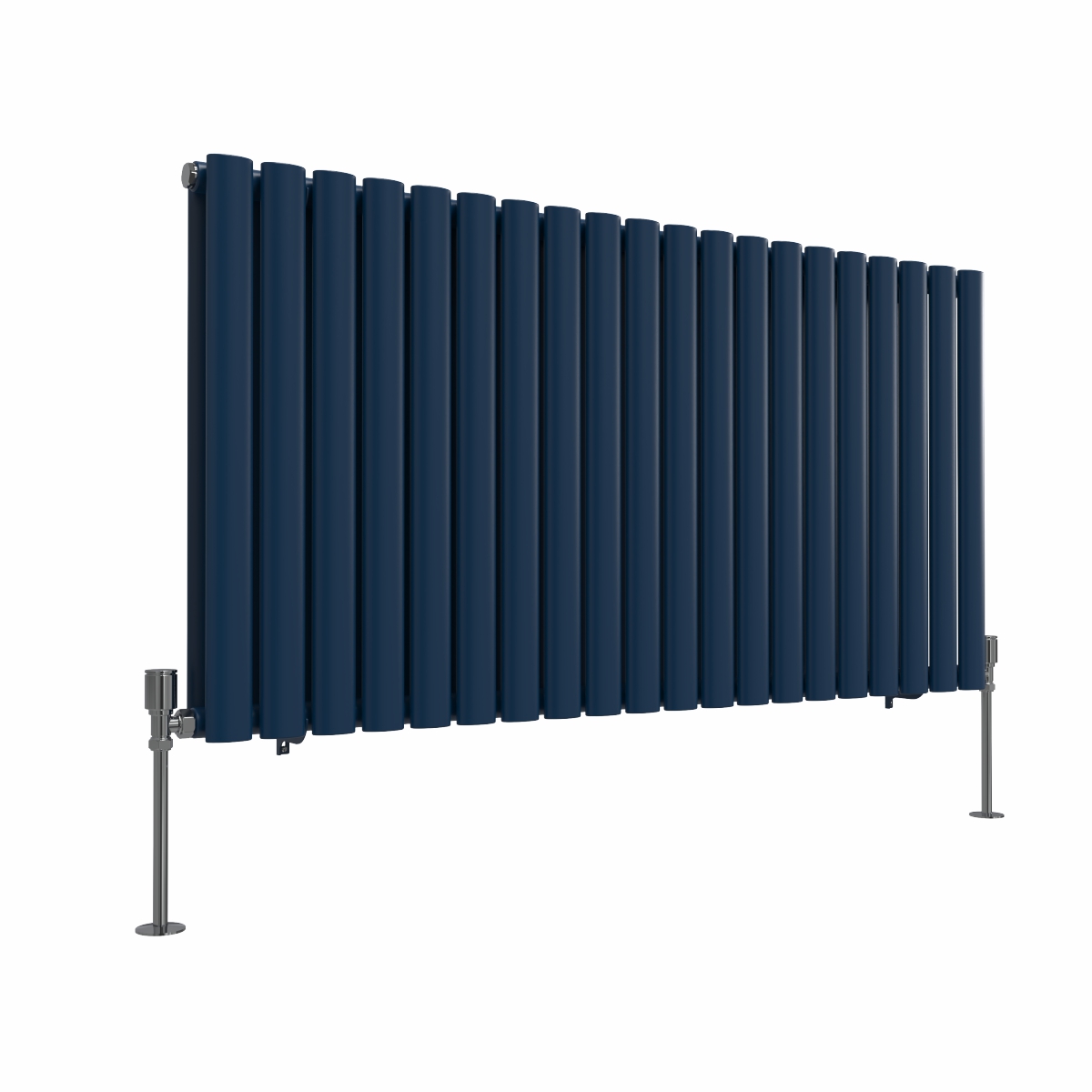 Norden 600 x 1181mm Sapphire Blue Double Horizontal Oval Column Designer Radiator