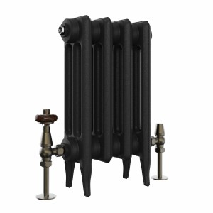 Classic 450 x 282mm Black Primered Finish Triple Column Cast Iron Radiator - 4 Sections