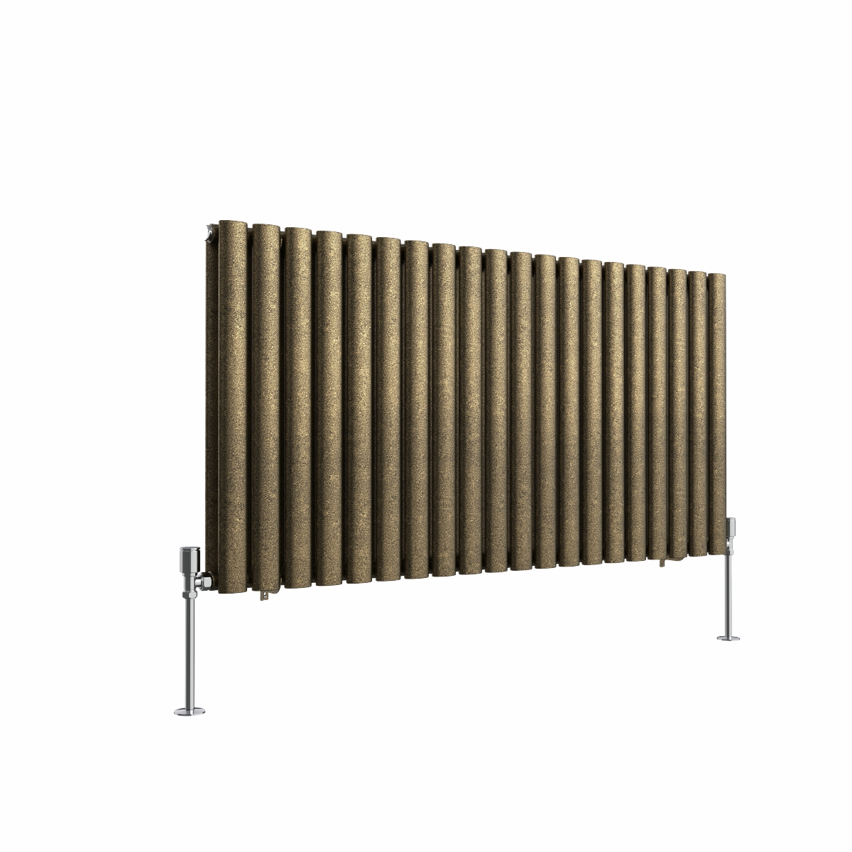 Norden 600 x 1181mm Black Gold Double Horizontal Oval Column Designer Radiator