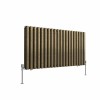 Norden 600 x 1181mm Black Gold Double Oval Column Horizontal Designer Radiator