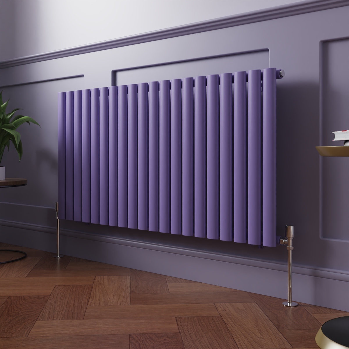 Norden 600 x 1181mm Elegant Purple Single Horizontal Oval Column Designer Radiator