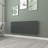 Norden 600 x 1594mm Anthracite Single Horizontal Oval Tube Designer Radiator