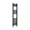 Fjord 1200 x 300mm Curved Black Heated Towel Rail