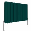 Norden 600 x 1004mm Blue Green Double Oval Column Horizontal Designer Radiator