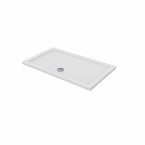 Essentials 1300 x 760mm Rectangle Stone Shower Tray White