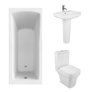 Avola Modern Bathroom Suite with Single Ended Bath - 1600 x 700mm