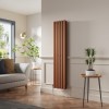 Lulea 1600 x 340mm Metallic Bronze Double Flat Panel Vertical Designer Radiator