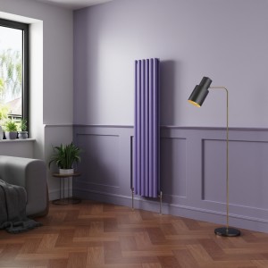 Norden 1600 x 355mm Elegant Purple Double Vertical Oval Column Designer Radiator