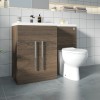 Calm Walnut Left Hand Combination Vanity Unit Basin L Shape with Back to Wall Splash Toilet & Soft Close Seat & Concealed Cistern - 1100mm
