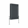 Bern 600 x 425mm Anthracite Triple Column Horizontal Traditional Radiator