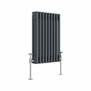Bern 600 x 425mm Anthracite Triple Column Horizontal Traditional Radiator