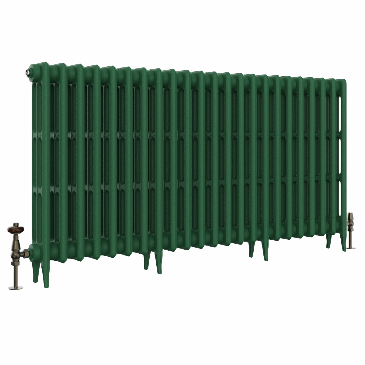 Classic  745 x 1460mm Farrow & Ball Duck Green Triple Column Cast Iron Radiator - 23 Sections