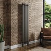 Bern 1800 x 380mm Raw Metal Double Column Vertical Traditional Radiator