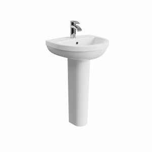 Calgary 500mm 1TH Basin with Full Pedestal