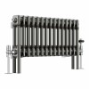 Bern 300 x 695mm Raw Metal Double Column Horizontal Traditional Radiator