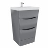 Avon Gloss Grey Floor Standing Basin Drawer Vanity Unit - 600mm