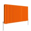 Norden 600 x 1181mm Bright Orange Double Oval Column Horizontal Designer Radiator