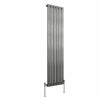 Karlstad 1600 x 410mm Black Silver Single Flat Panel Vertical Designer Radiator