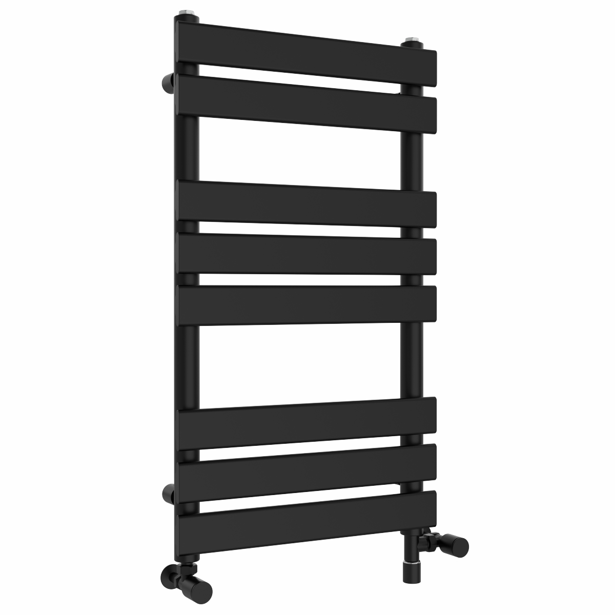 Juva 800 x 450mm Dual Fuel Satin Black Flat Panel Simple Electric Heated Towel Rail