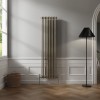 Bern 1800 x 470mm Black Gold Double Column Vertical Traditional Radiator