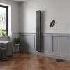 Norden 1800 x 237mm Black Silver Double Vertical Oval Column Designer Radiator