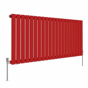 Karlstad Signal Red Flat Panel Horizontal Designer Radiator - Choice of Size