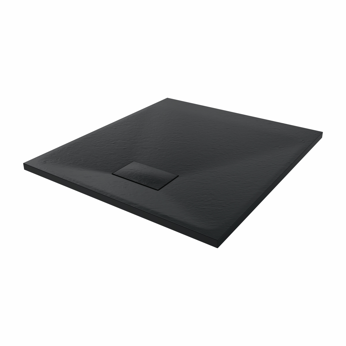 Terra - 900x800mm Slate Effect Rectangle Shower Tray Black