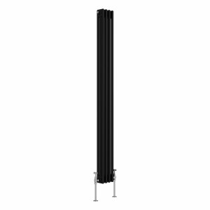 Bern 1800 x 200mm Black Triple Column Vertical Traditional Radiator