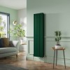 Lulea 1600 x 410mm Moss Green Double Flat Panel Vertical Designer Radiator