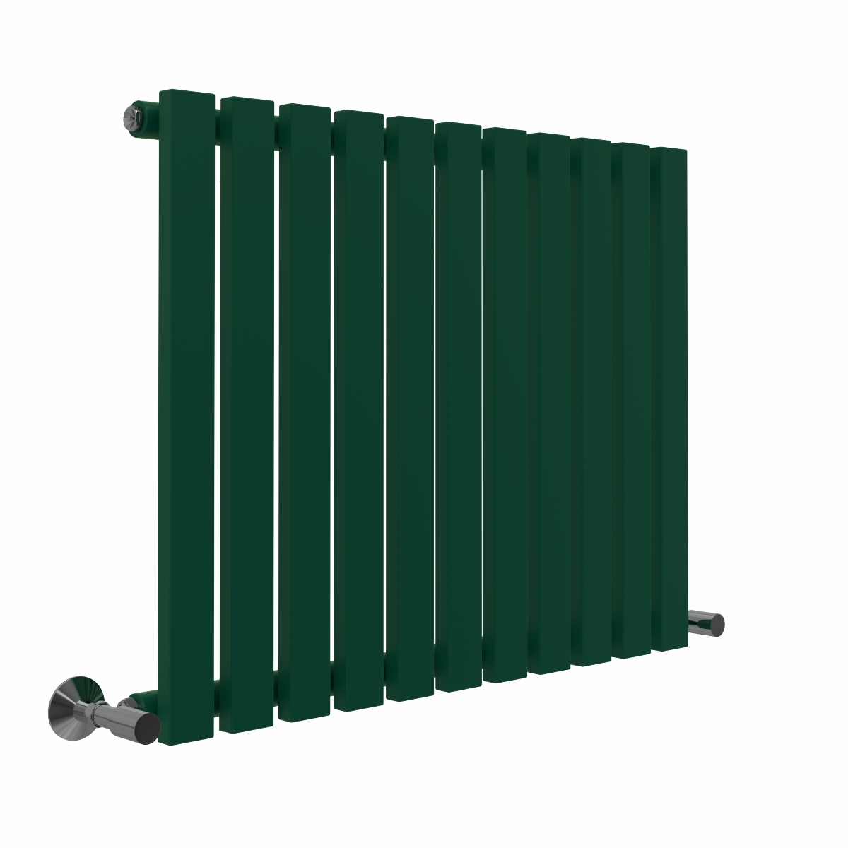 Lulea 600 x 760mm Moss Green Single Flat Panel Horizontal Designer Radiator