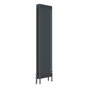 Bern 1800 x 470mm Anthracite Four Column Vertical Traditional Radiator