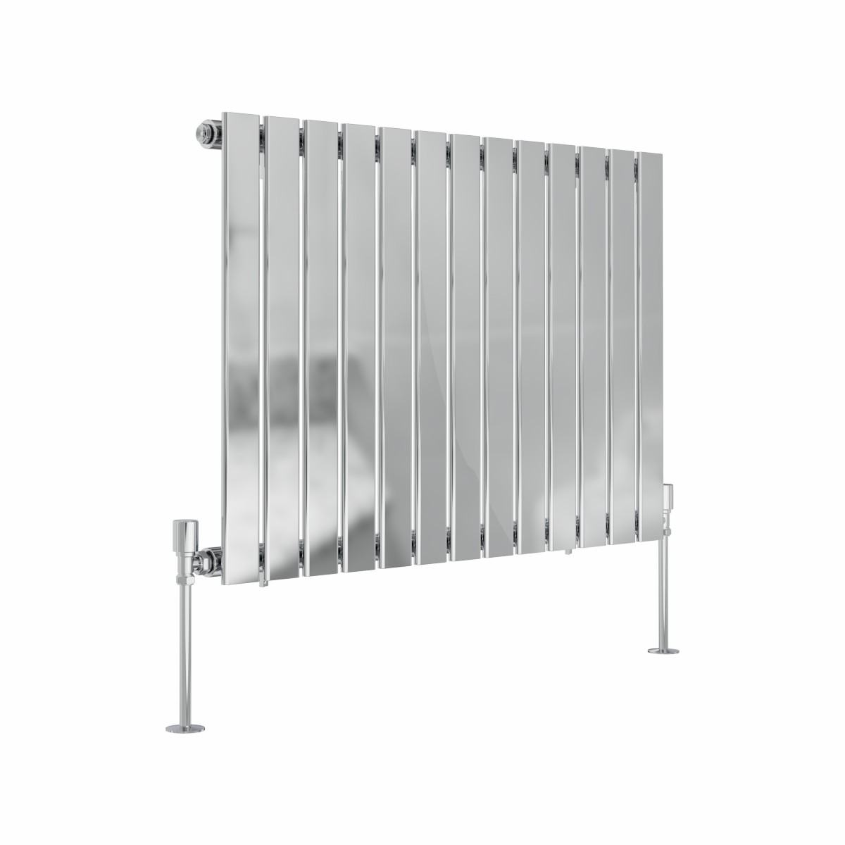 Karlstad 600 x 886mm Chrome Single Horizontal Flat Panel Designer Radiator