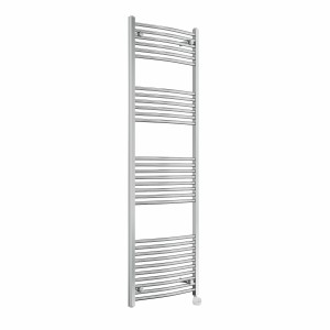 Fjord 1800 x 600mm Curved Chrome Thermostatic Touch Control Electric Heated Towel Rail