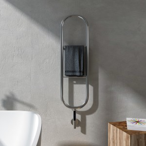 Carisa Felix 1200 x 300mm Mirror Polished Designer Stainless Steel Electric Towel Rail