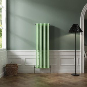 Bern 1500 x 470mm Pastel Green Triple Vertical Column Radiator