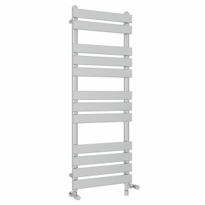 Juva 1200 x 450mm Dual Fuel Chrome Flat Panel Simple Electric Heated Towel Rail