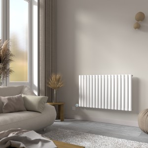 Norden 600 x 1004mm White Horizontal Oval Tube Wifi Electric Radiator - 800W