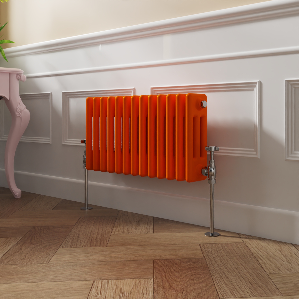 Bern 300 x 605mm Bright Orange Triple Horizontal Column Radiator