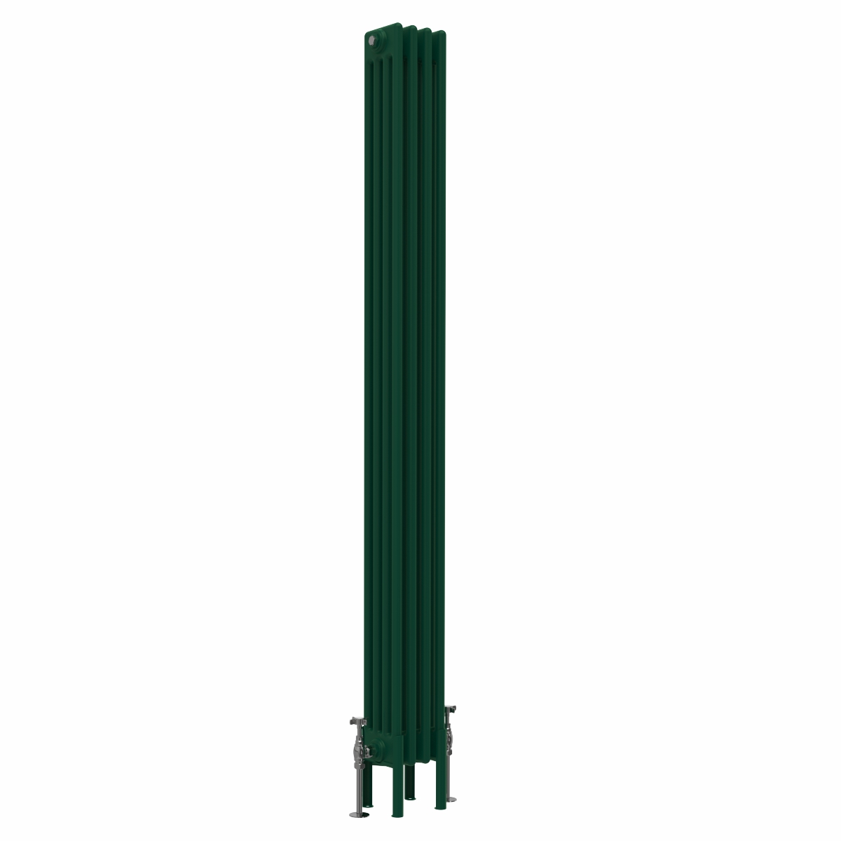 Bern 1800 x 200mm Traditional Moss Green Vertical Four Column Radiator