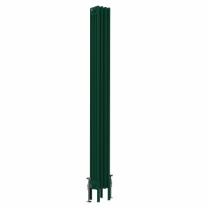 Bern 1800 x 200mm Traditional Moss Green Vertical Four Column Radiator