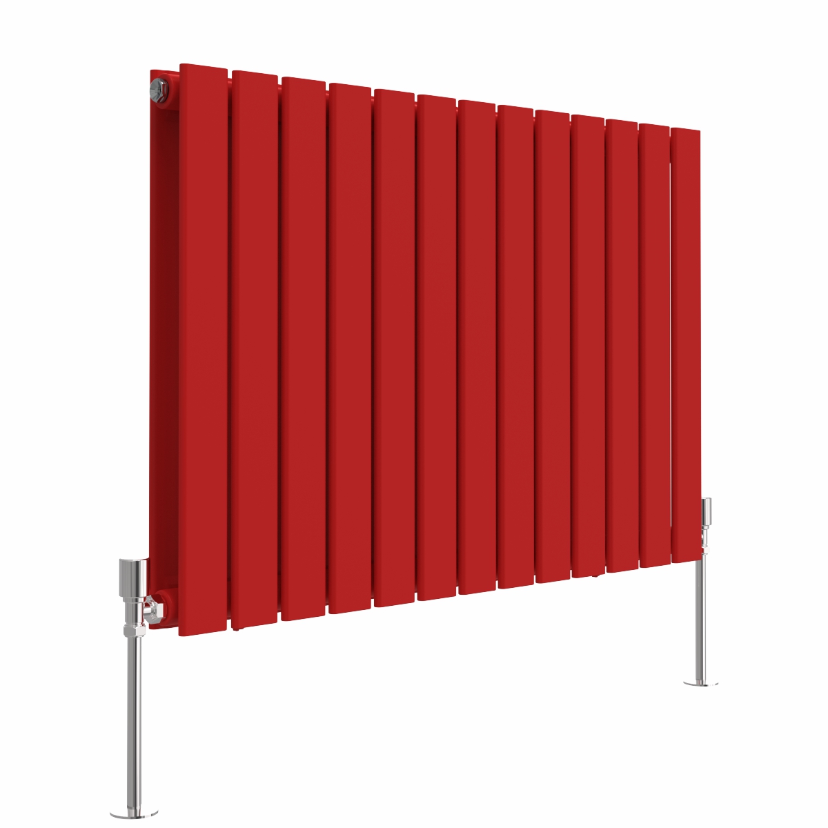 Karlstad 600 x 886mm Signal Red Double Flat Panel Horizontal Designer Radiator