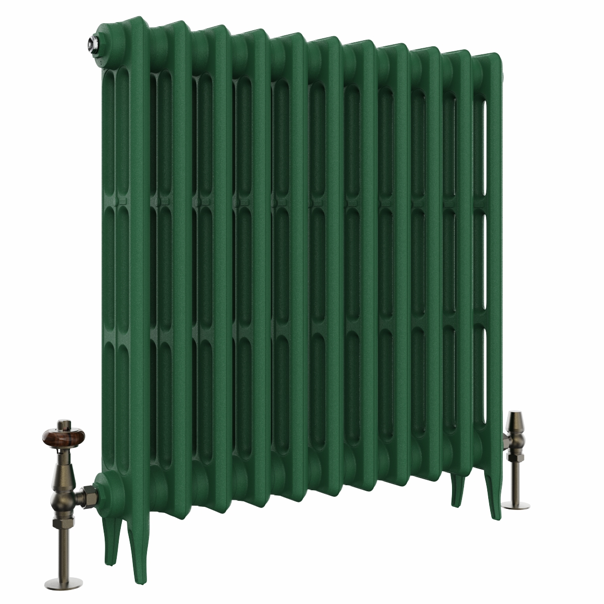 Classic  745 x 716mm  Farrow & Ball Duck Green Triple Column Cast Iron Radiator - 11 Sections