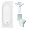 RAK Resort Mini Open Back Toilet with 550mm Basin Modern Bathroom Suite with J-Shape Bath - Right Handed - 1700mm