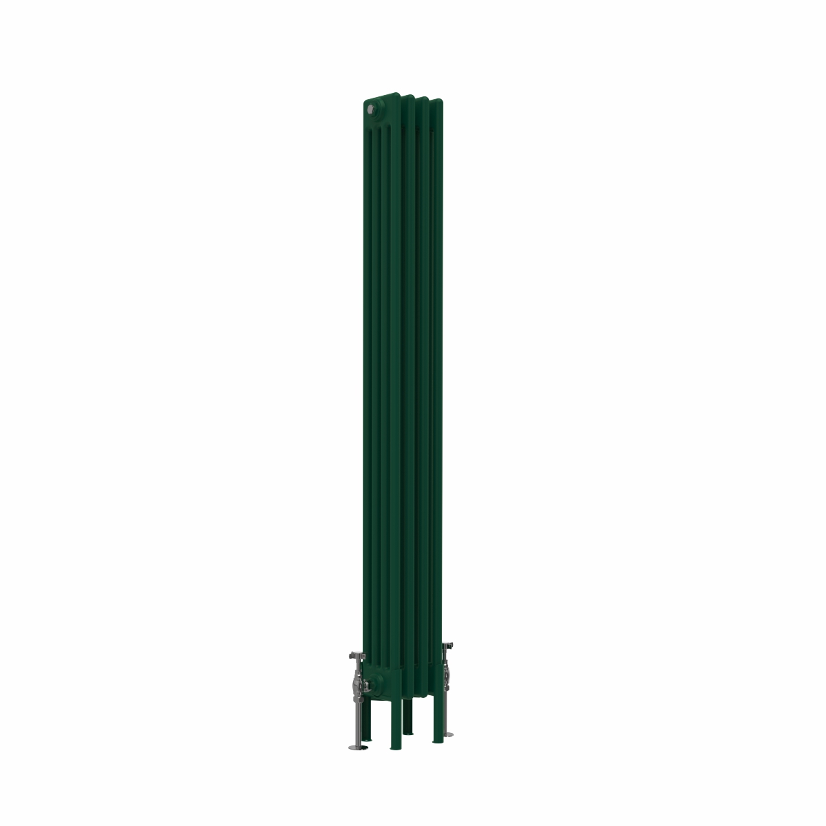 Bern 1500 x 200mm Traditional Moss Green Vertical Four Column Radiator