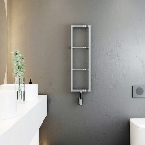 Carisa Vero 1200 x 300mm Mirror Polished Designer Stainless Steel Electric Towel Rail