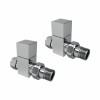 Designer Square Straight 15mm Radiator Valve Pack